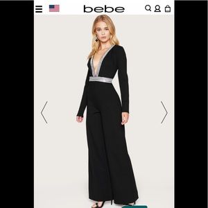 NWT BEBE jumpsuit with jeweled design